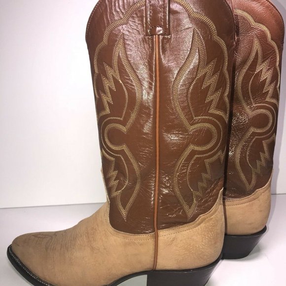 Vintage 1980s TONY LAMA Cowboy Boots Men 9 Brown G main image 8